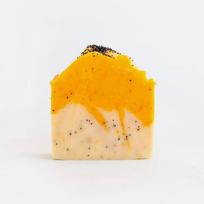 Citrus Poppyseed Soap out of packaging  | Soak Bath Co. | Shop a selection of handmade bath products at boogie + birdie