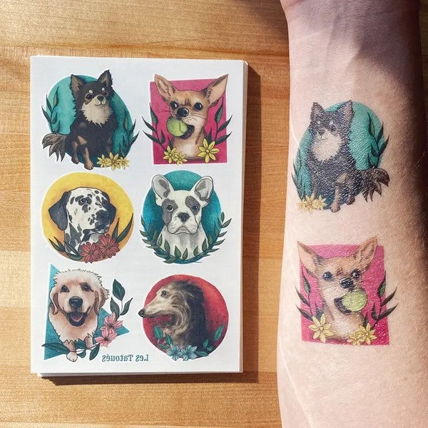 Dogs Temporary Tattoos | Shop temporary tattoos at boogie + birdie in Ottawa.
