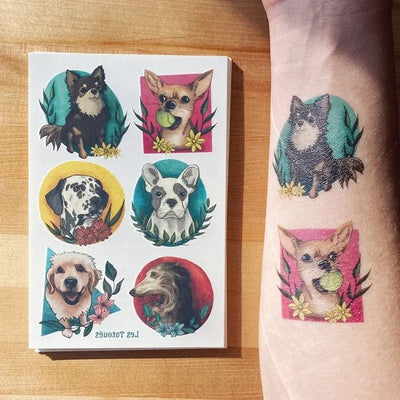 Dogs Temporary Tattoos | Shop temporary tattoos at boogie + birdie in Ottawa.