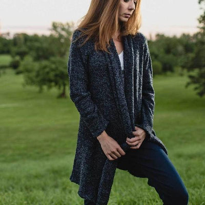 Black Cozy Long Cardigan