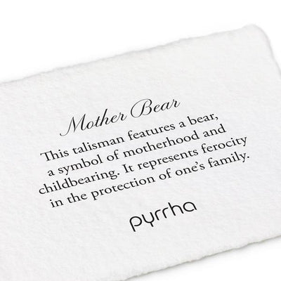 Silver Mother Bear Pyrrha Talisman Necklace