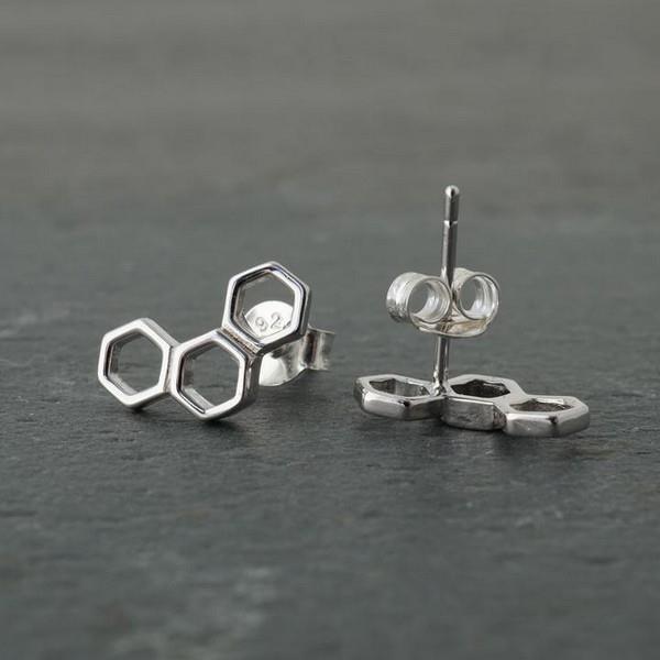 Honeycomb Hexagon Stud Earrings | boogie + birdie