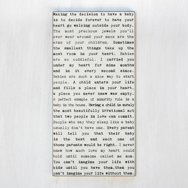 Having a Baby Typewriter Wall Art