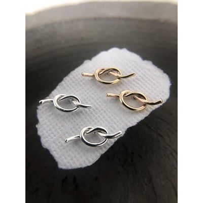 Silver Open Fire Knot Studs