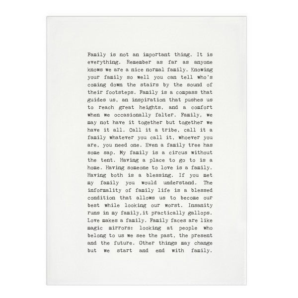 Family Typewriter Tea Towel