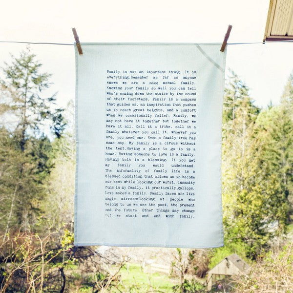 Family Typewriter Tea Towel