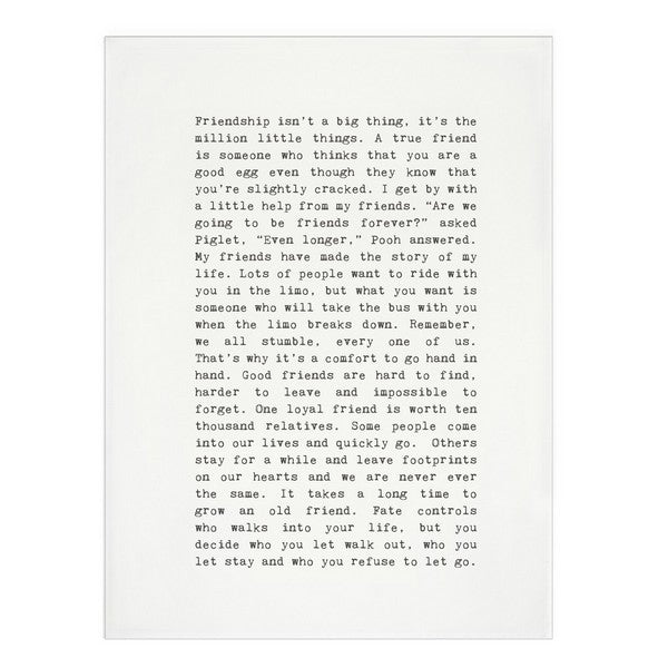 Friendship Typewriter Tea Towel