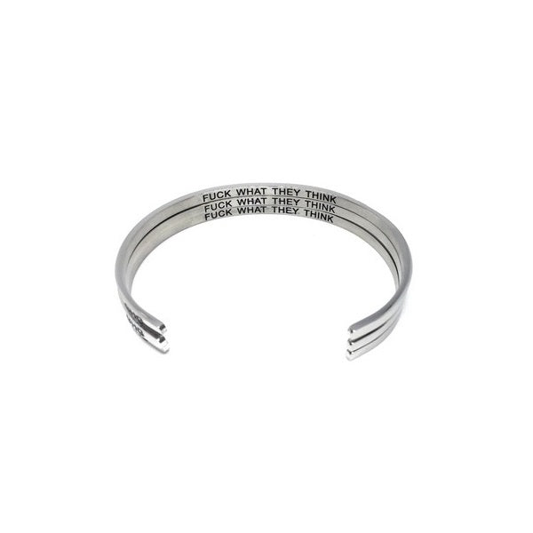 Silver F*ck What They Think Bangle | Shop Glasshouse Goods at boogie + birdie in Ottawa.