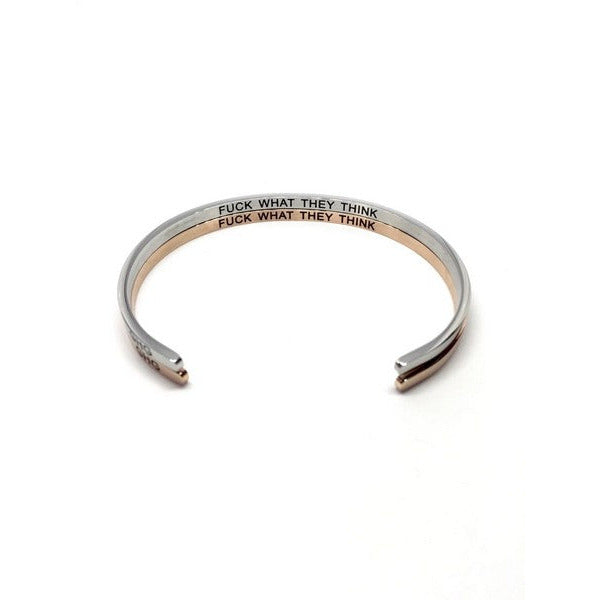 Silver F*ck What They Think Bangle | Shop Glasshouse Goods at boogie + birdie in Ottawa.