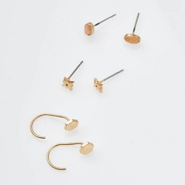 Gold Gabby Stud Trio Earrings | Shop Scout at boogie + birdie in Ottawa.