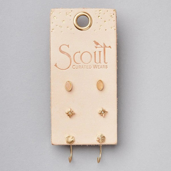 Gold Gabby Stud Trio Earrings | Shop Scout at boogie + birdie in Ottawa.