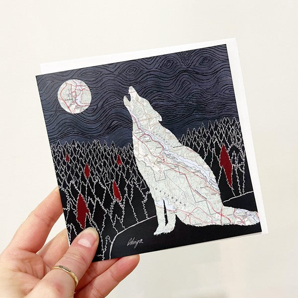 Gatineau Wolf Silhouette Card | boogie + birdie
