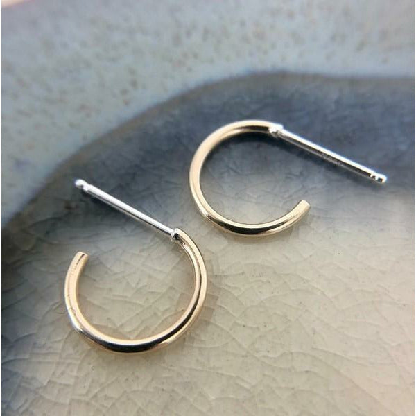 Tiny Gold Hoop Studs