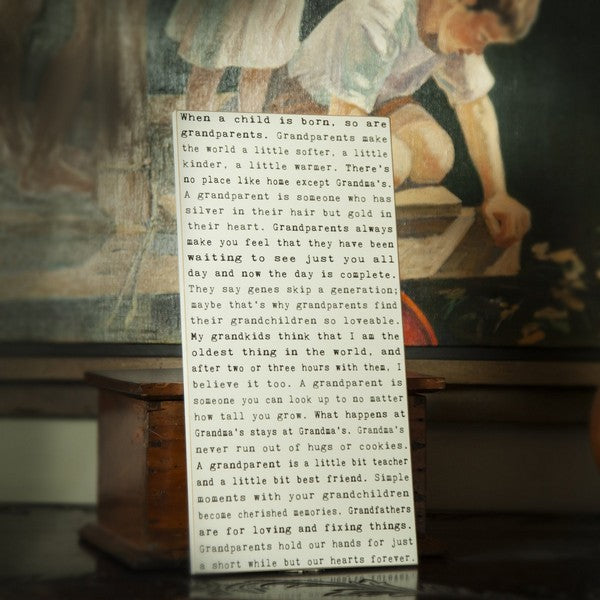 Grandparents Typewriter Wall Art