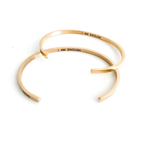 Yellow Gold I Am Enough Bangle | Shop Glasshouse Goods at boogie + birdie in Ottawa.
