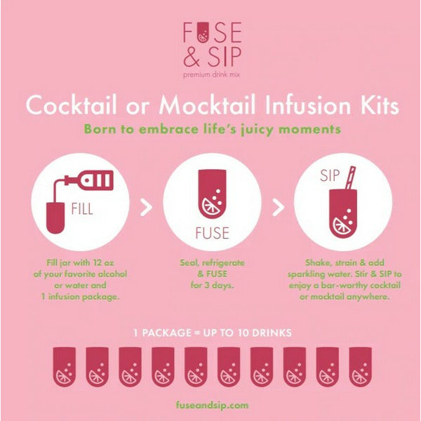Drink Infusion Instructions | Fuse & Sip | Shop a selection of drink infusion kits at boogie + birdie