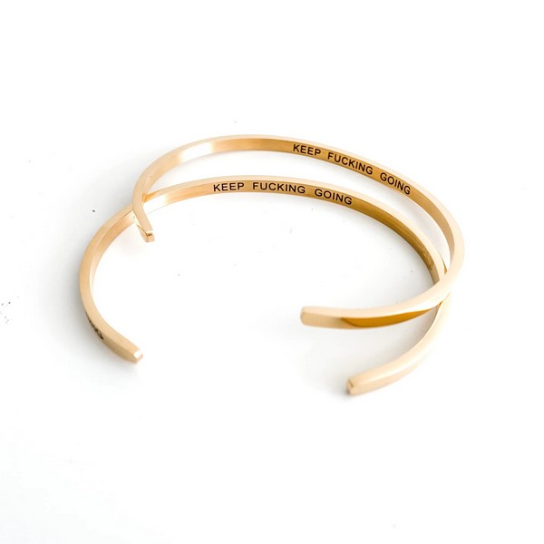 Yellow Gold Keep F*cking Going Bangle | Shop Glasshouse Goods at boogie + birdie in Ottawa.