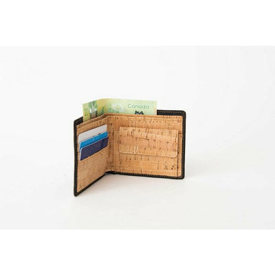 Black Cork Wallet to show interior details