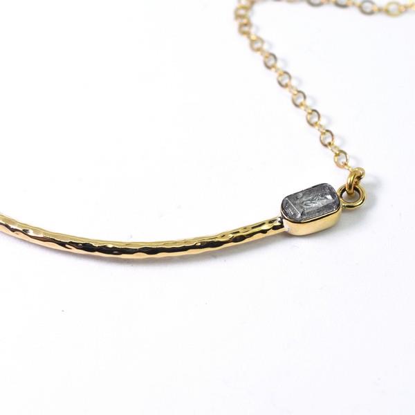 Brass Aviva Quartz Necklace | Jewellery | boogie + birdie | Lissa Bowie