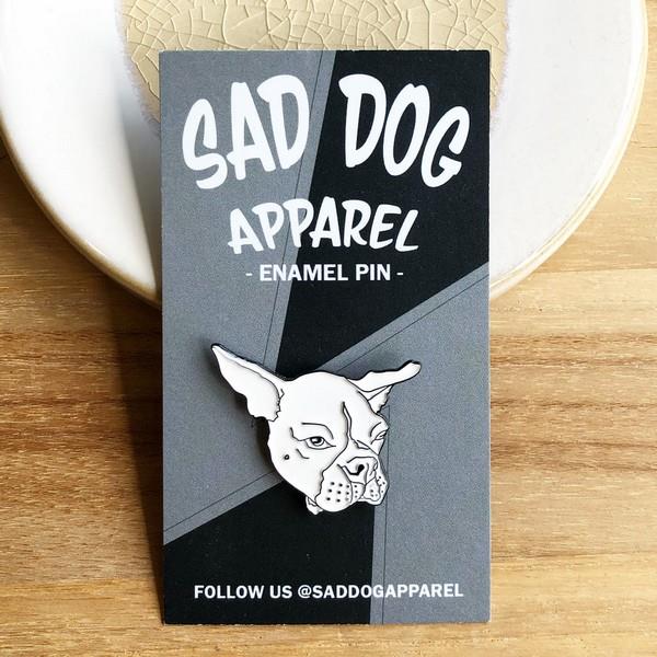 Grumpy Boston Terrier Pin | Sad Dog Apparel | boogie + birdie