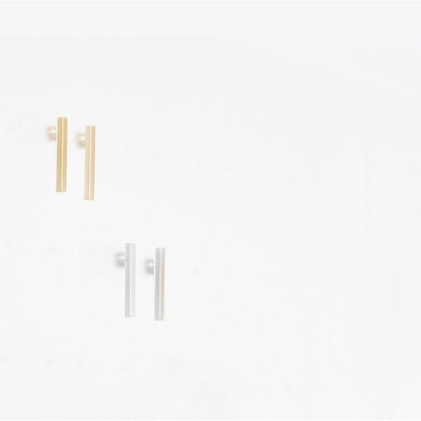 Gold Bar Stud Earrings