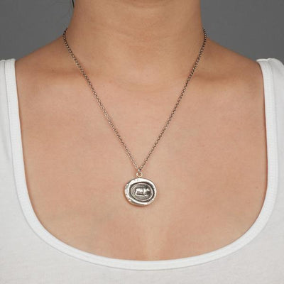 Silver Mother Bear Pyrrha Talisman Necklace