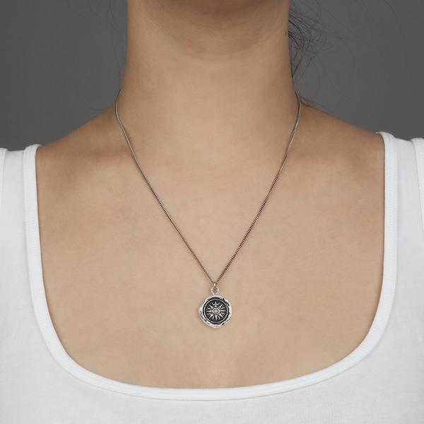 Silver Direction Pyrrha Talisman Necklace