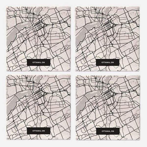 Modern Maps Ottawa Coaster Set | Versatile | boogie + birdie