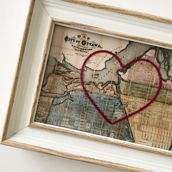 Ottawa Heart Map - White Frame | Sadie & June | boogie + birdie