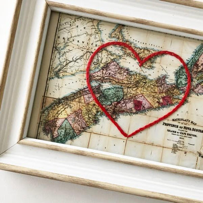 Nova Scotia Heart Map - White Frame | Sadie & June | boogie + birdie