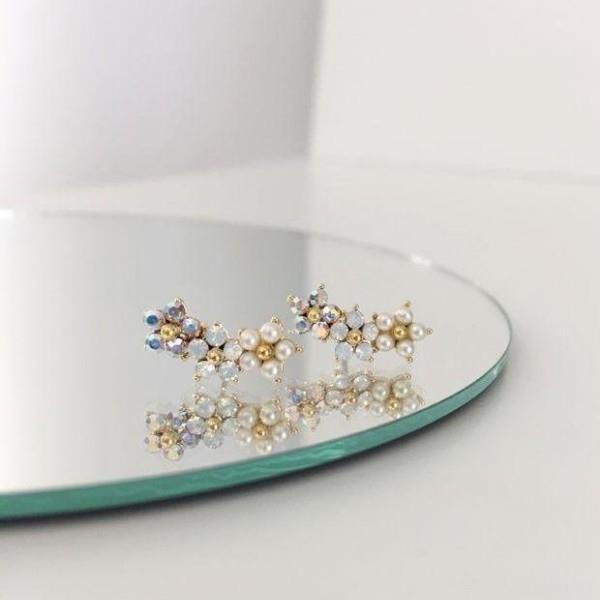 White Floral Ear Climbers | Jewellery | boogie + birdie