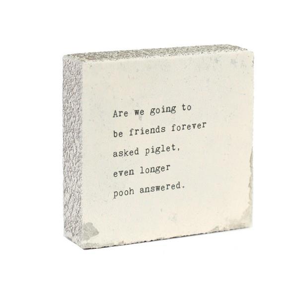 Friends Forever (Winnie The Pooh) Quote Block