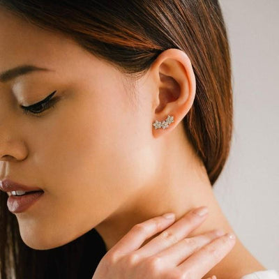 Gold Blossom Climber Earrings | Jewellery | boogie + birdie