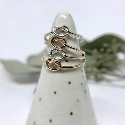 Silver Open Fire Knot Ring