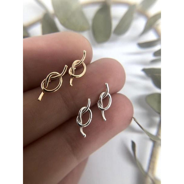 Silver Open Fire Knot Studs