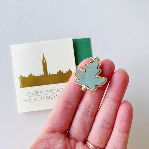 Gold and Copper Maple Leaf Brooch | Shop Under One Roof at boogie + birdie in Ottawa.