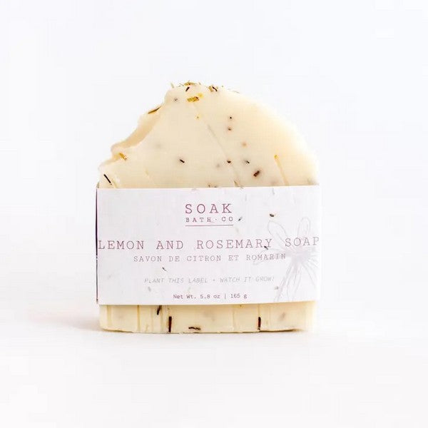 Lemon Rosemary Soap | Soak Bath Co. | Shop a selection of handmade bath products at boogie + birdie