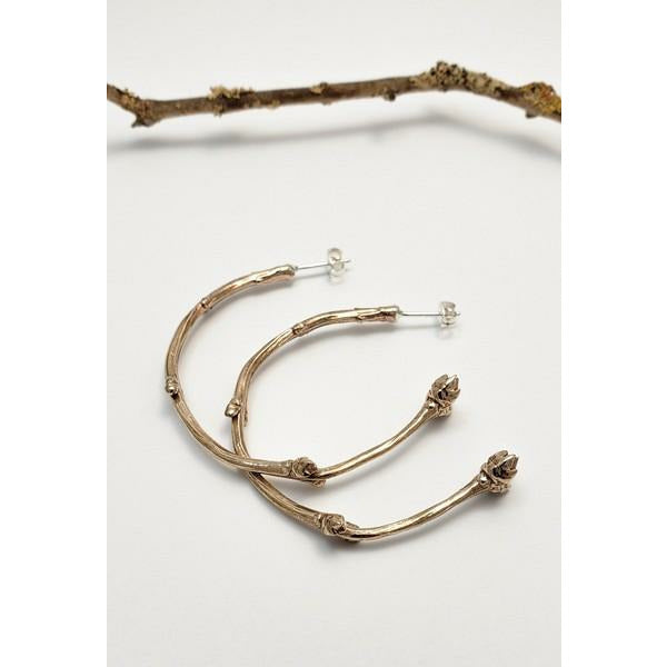 Bronze Twig Hoop Earrings | Brelokz | boogie + birdie