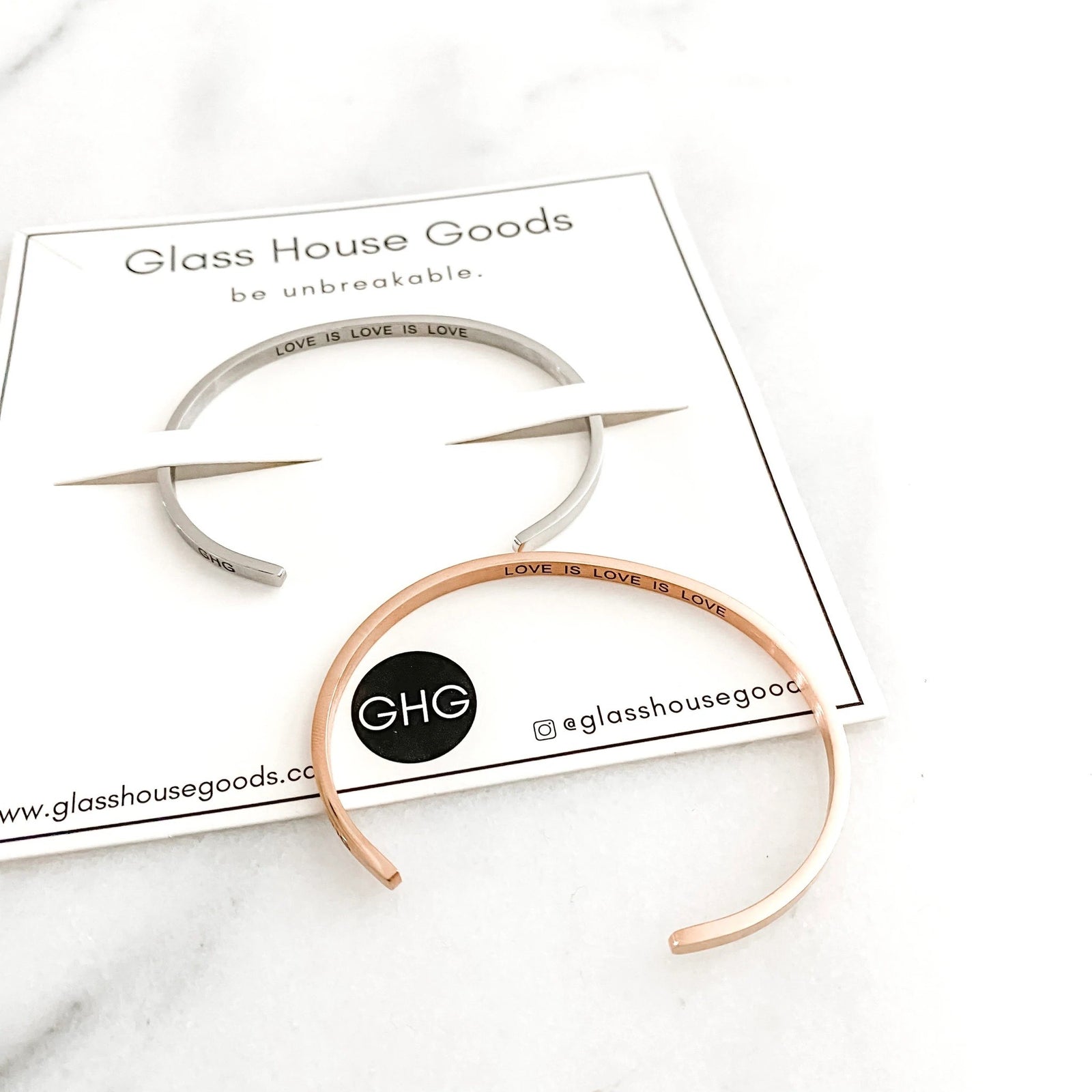 Silver Love is Love is Love Bangle | GHG Jewellery | boogie + birdie