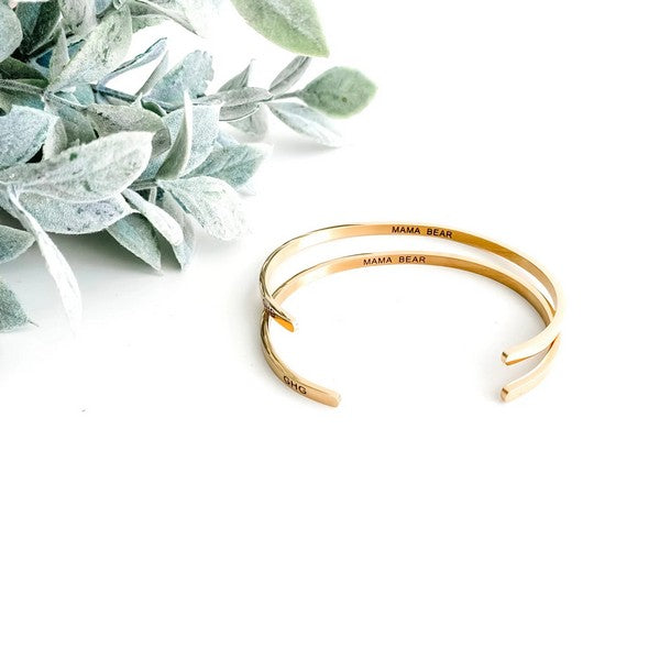 Yellow Gold Mama Bear Bangle | Glasshouse Goods Jewellery | boogie + birdie