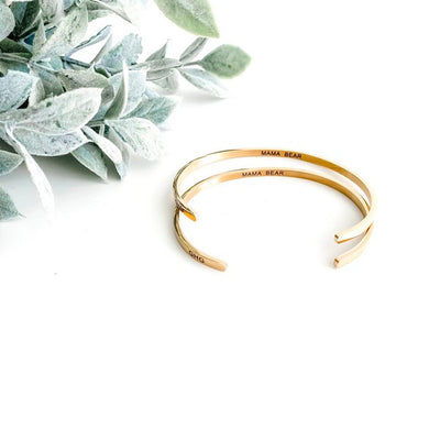 Yellow Gold Mama Bear Bangle | Glasshouse Goods Jewellery | boogie + birdie