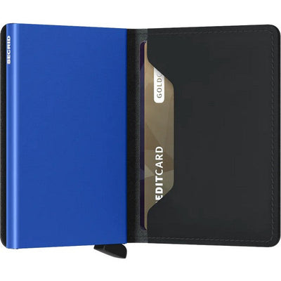 Matte Black & Blue SECRID Slimwallet | Shop wallets at boogie + birdie in Ottawa.
