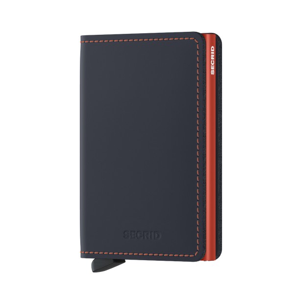 Matte Nightblue + Orange Secrid Slimwallet | boogie + birdie

