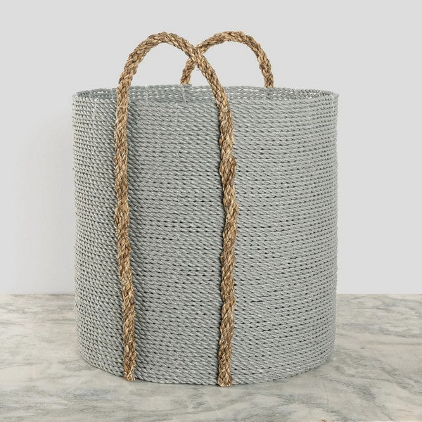 Medium Grey Seagrass Handled Basket | Shop Pokoloko home décor at boogie + birdie in Ottawa.