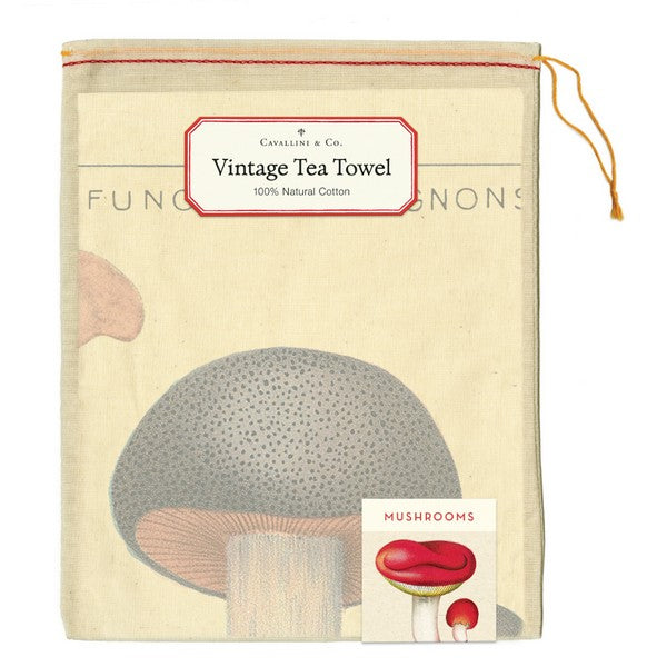 Mushrooms Tea Towel | Cavallini Paper & Co. | Shop vintage styles and prints at boogie + birdie