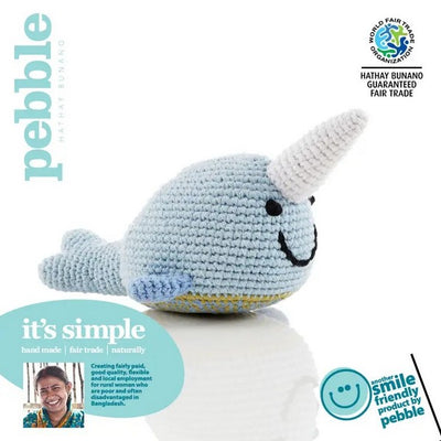 Organic Narwhal Rattle | Shop baby gifts at boogie + birdie in Ottawa
