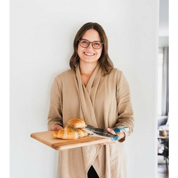 Medium Ocean Vibes Acacia Cheese Board | Lynn & Liana Designs | boogie + birdie