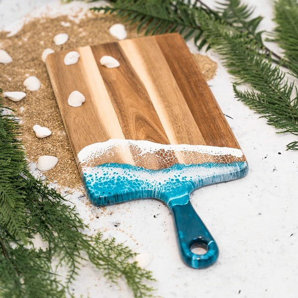 Medium Ocean Vibes Acacia Cheese Board | Lynn & Liana Designs | boogie + birdie