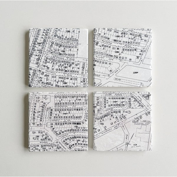 Old Ottawa East Maps Coaster Set | Shop coasters at boogie + birdie in Ottawa.
