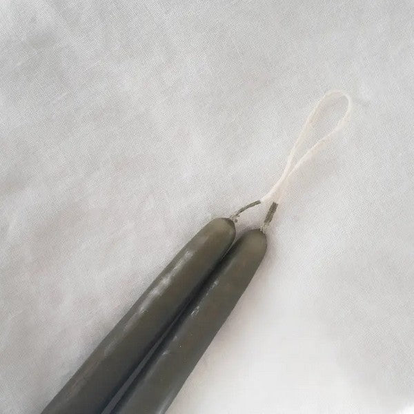 Olive Taper Candle Pair | Shop Socco Designs at boogie + birdie in Ottawa.